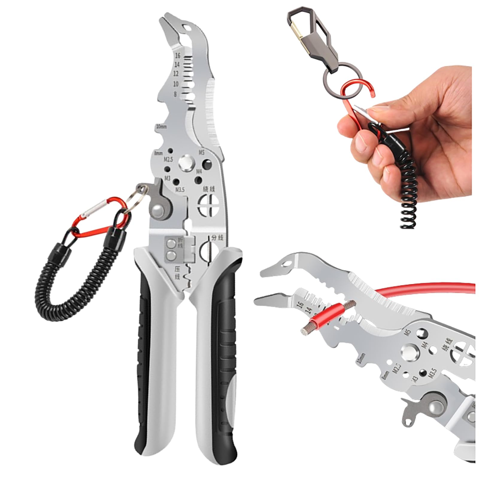 18 In 1 Foldable Wire Stripper,Foldable Crimper And Stripper Multifunctional Stripper Cable Cutter Pliers 87526550 - View #2
