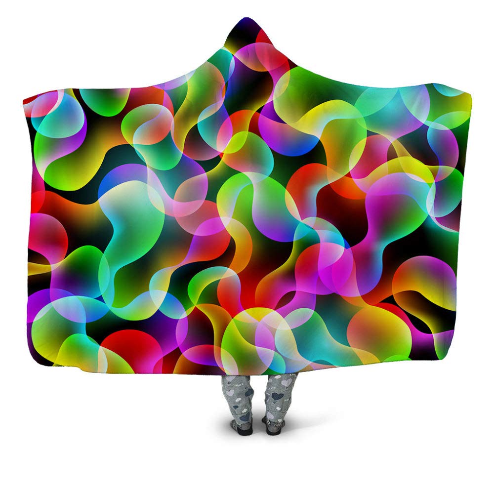 Couverture à capuchon magique en peluche sherpa douce pour la sieste au bureau 150x130 cm