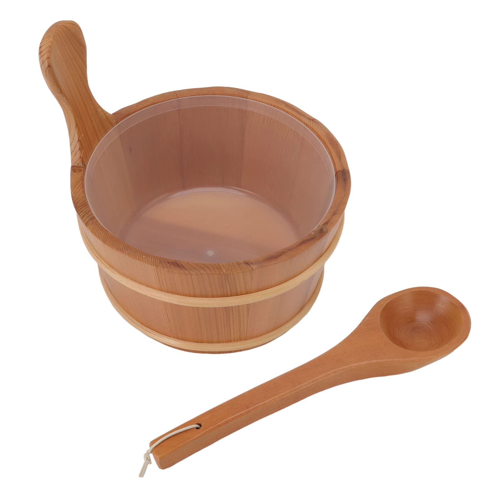 Zestaw Chochli do Sauny Drewniana Beczka Szczelne Wiadro z Drewna Cedrowego do Basenu SPA 4L