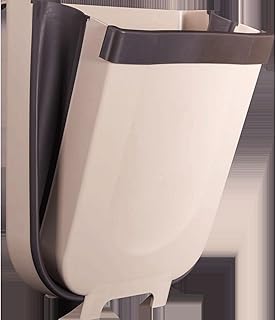 YYQQ Bote De Basura De Cocina Plegable Colgante, Bote De BasuraPortátil Multiusos, 9L, para Armario/Automóvil/Dormitorio/Baño/Plástico/Piscina De Cocina (Blanco, Gris, Marrón) (Color : Brown)