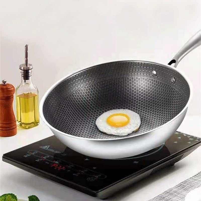 Wok con mango de acero inoxidable y cuerpo sólido miniatura 2