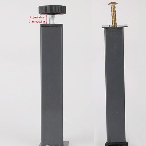 Miniatura 6 de Patas ajustables de hierro laminado en frío, patas laterales de gabinete reforzadas, patas de soporte de viga de cama de cojinete de carga,