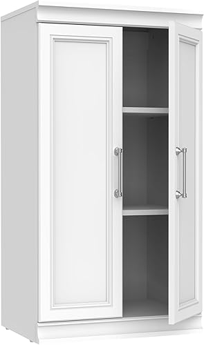 ClosetMaid Armario de almacenamiento modular de 21.38 pulgadas de ancho con 3 estantes con puertas, color blanco