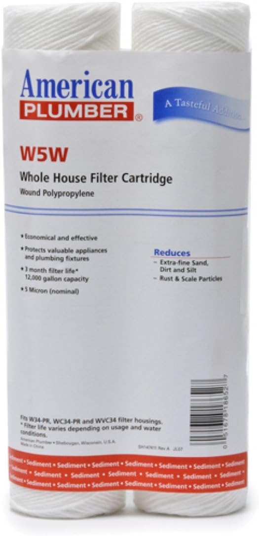 American Plumber W5W WOUND Whole House Sediment Filter Cartridge 5 Micron Well Pump Irrigation (8)
