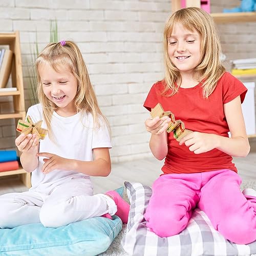 Miniatura 5 de ArtCreativity Juguete de escalera de madera de Jacob, juego de 2, juguetes retro de madera para niños y adultos, juguetes de ilusión óptica,