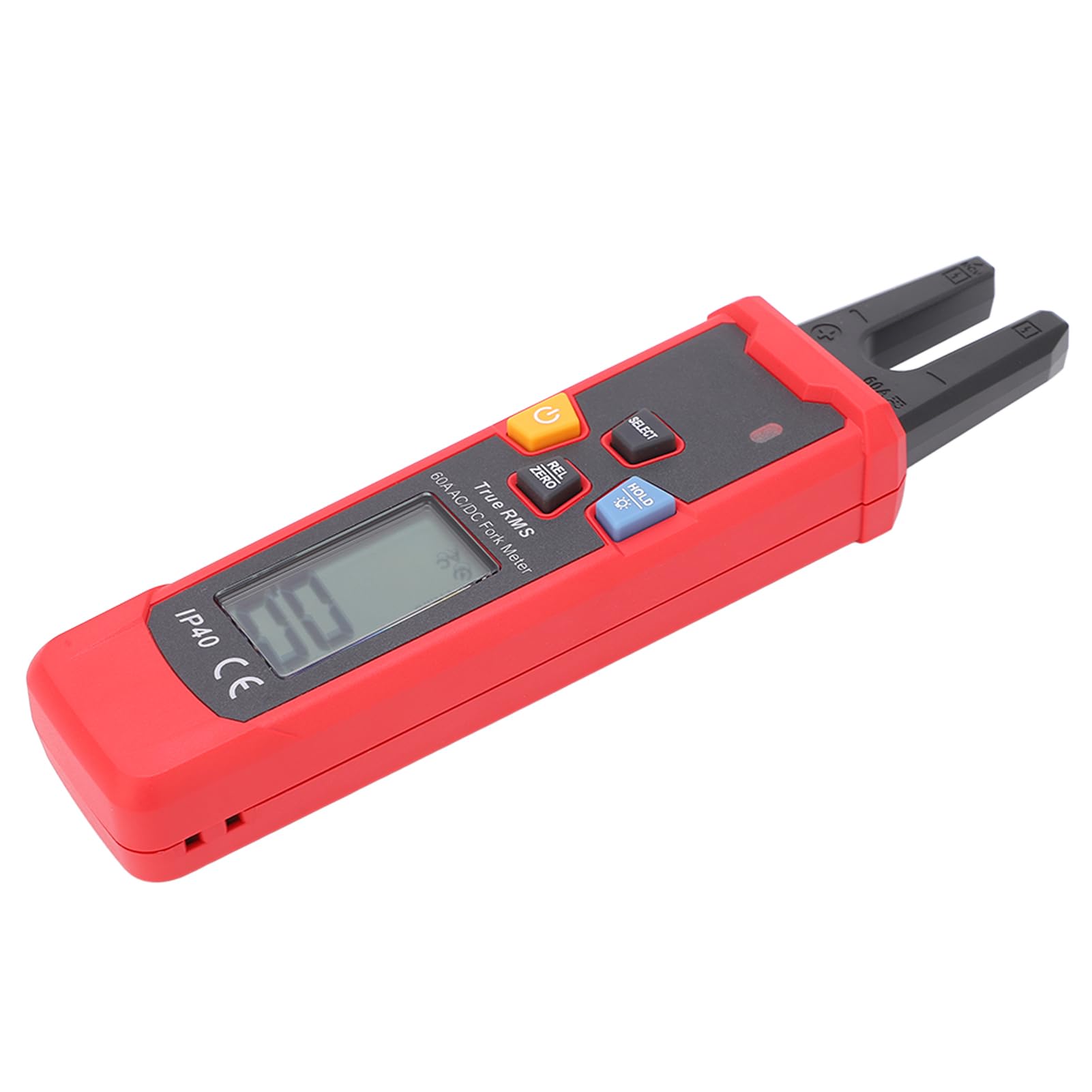 Cyfrowy miernik cęgowy mały rozmiar przenośny stabilny widelec AC DC 60A elektryk miernik pomiaru prądu dla szyny fotowoltaicznej skrzynka rozdzielcza akumulatora samochodowego