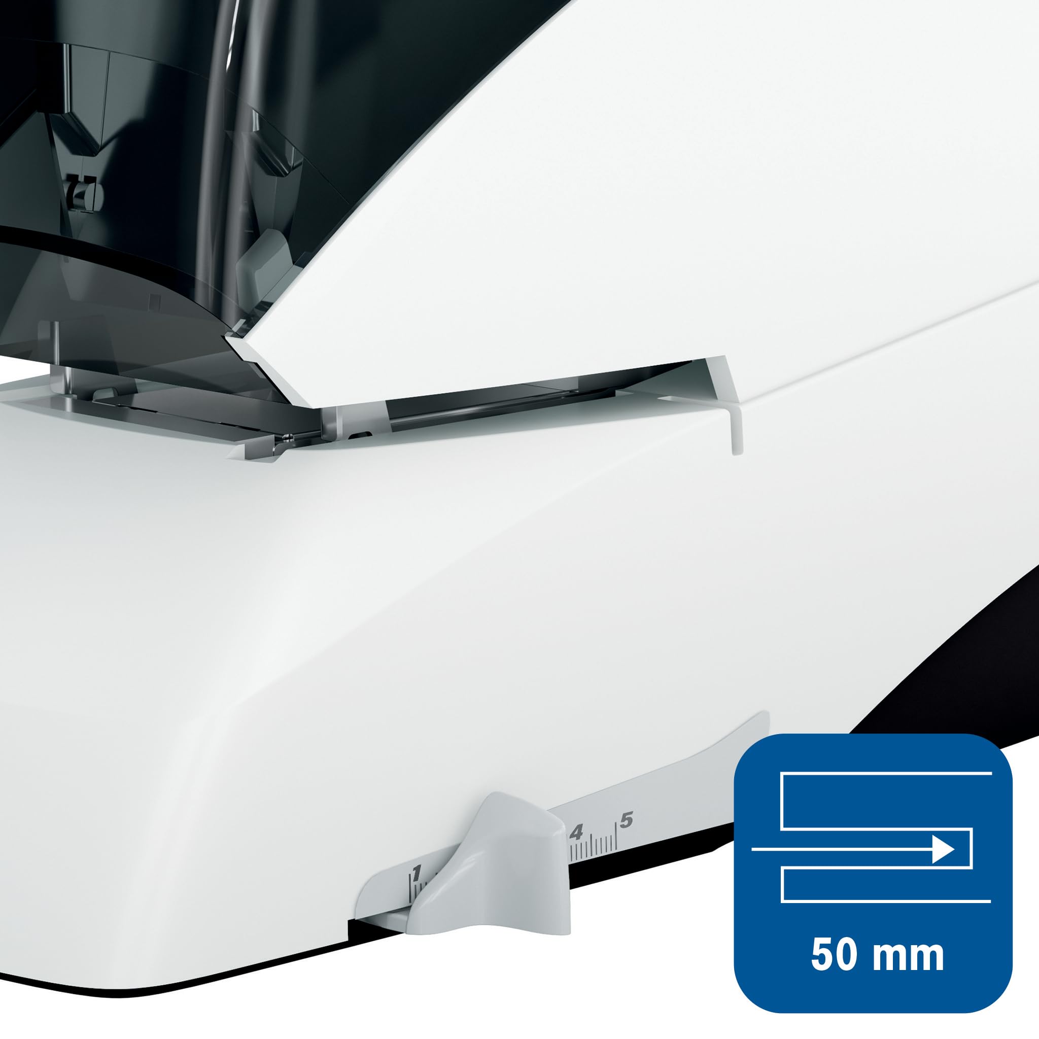 Rapid 5050E - Cucitrice elettrica Supreme, 50 fogli, 10 pagine, colore: bianco/grigio