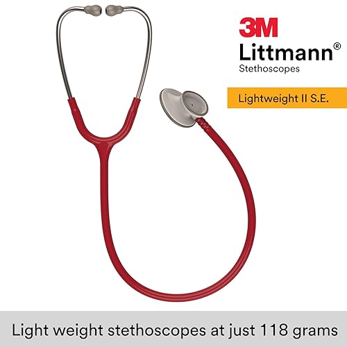 Miniatura 9 de 3M Littmann Lightweight II S.E. Estetoscopio, Tubo Color Negro, 28 pulgadas, 2450