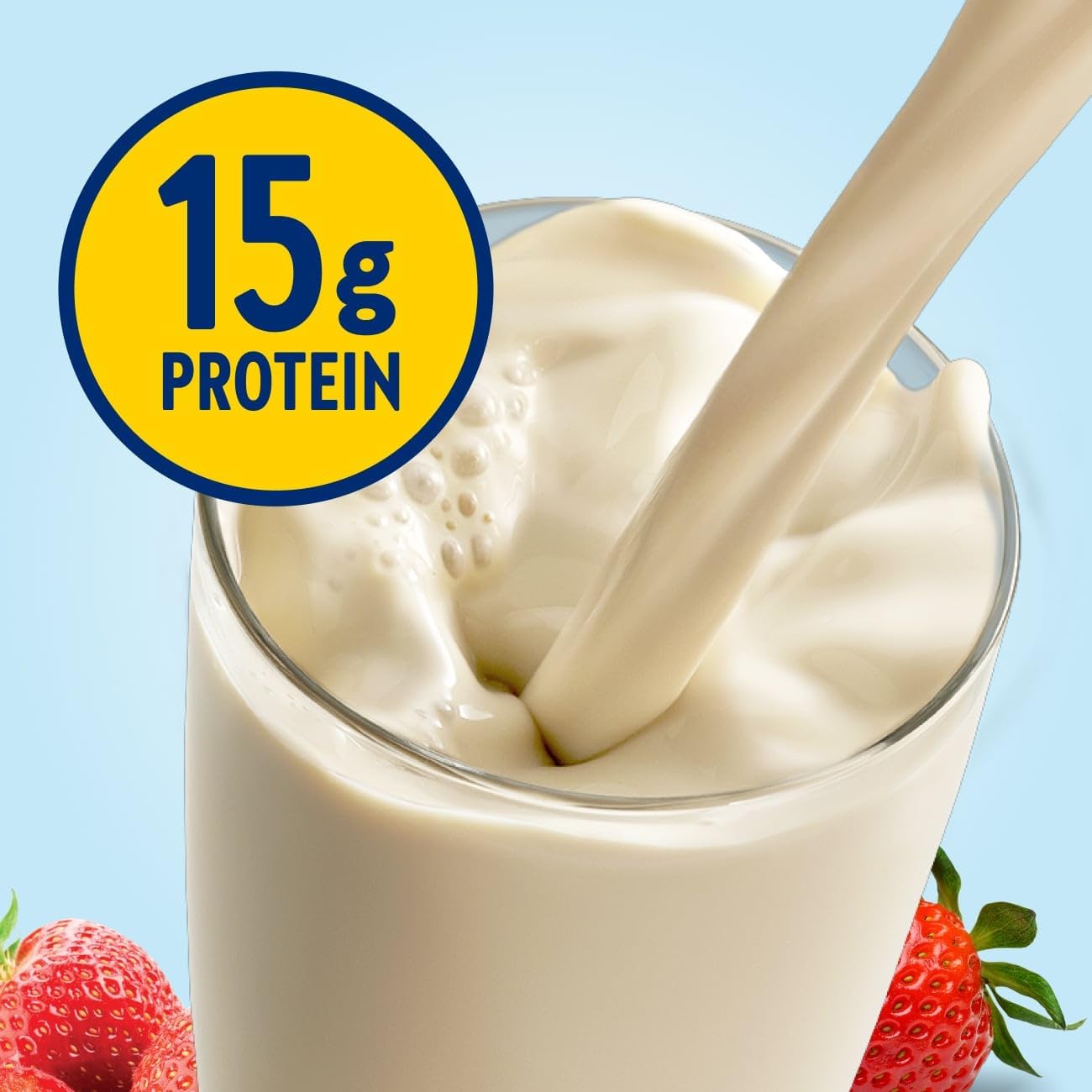 Glucerna Hunger Smart Diabetes Care Shake, Classic Strawberry, Diabetic Meal Replacement to Support Blood Sugar Management, 15g Protein, 180 Calories, Ready to Drink, 10 Fl Oz, 24 Pack