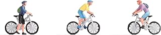 NOCH H0 Figuren-Set Mountainbike Modell handbemalt für Modellbahn, Eisenbahn H0 & Diorama – Miniatur...
