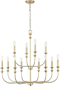 ML Lighting 29612-VB Savanne 12-Light Chandelier Ceiling Light in Vintage Brass Finish