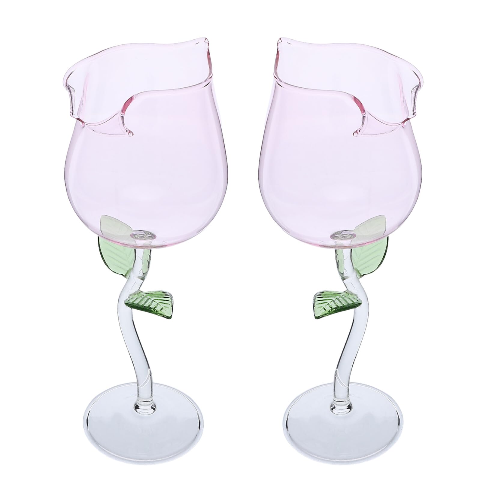 Verres à vin rosé forme de rose Gatuida | Verres à cocktail et jus de mariage et fête
