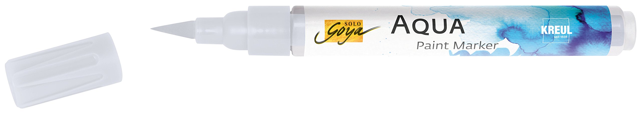 KREUL18110 - Solo Goya Aqua Paint Marker hellgrau, Künstlerstift mit elastischer Pinselspitze und Faserstabsystem, wasserlösliche Farbe, zum Skizzieren und Kolorieren