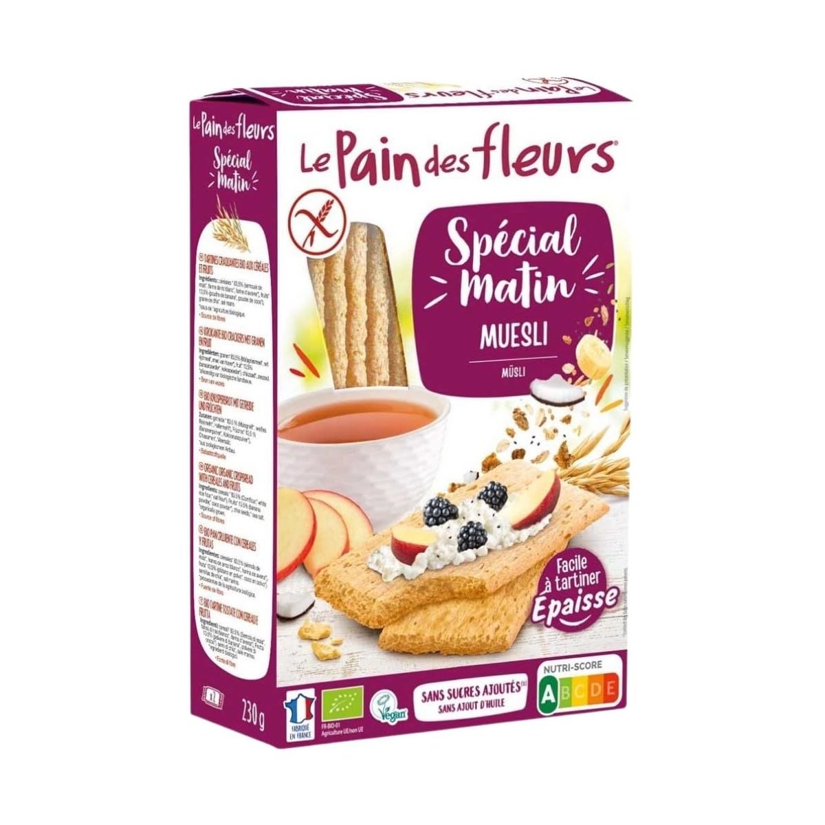 Tartines Spécial Matin Bio au Muesli