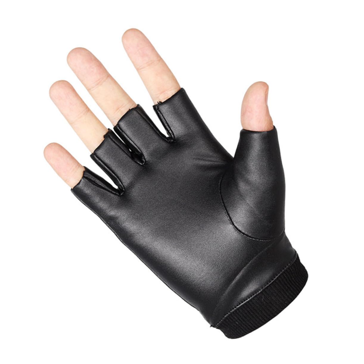 PartyKindom Elastic Band Windproof Gloves 2 Pair Thin Fleece Half Finger Gloves for Winter Breathable and Anti-Slip