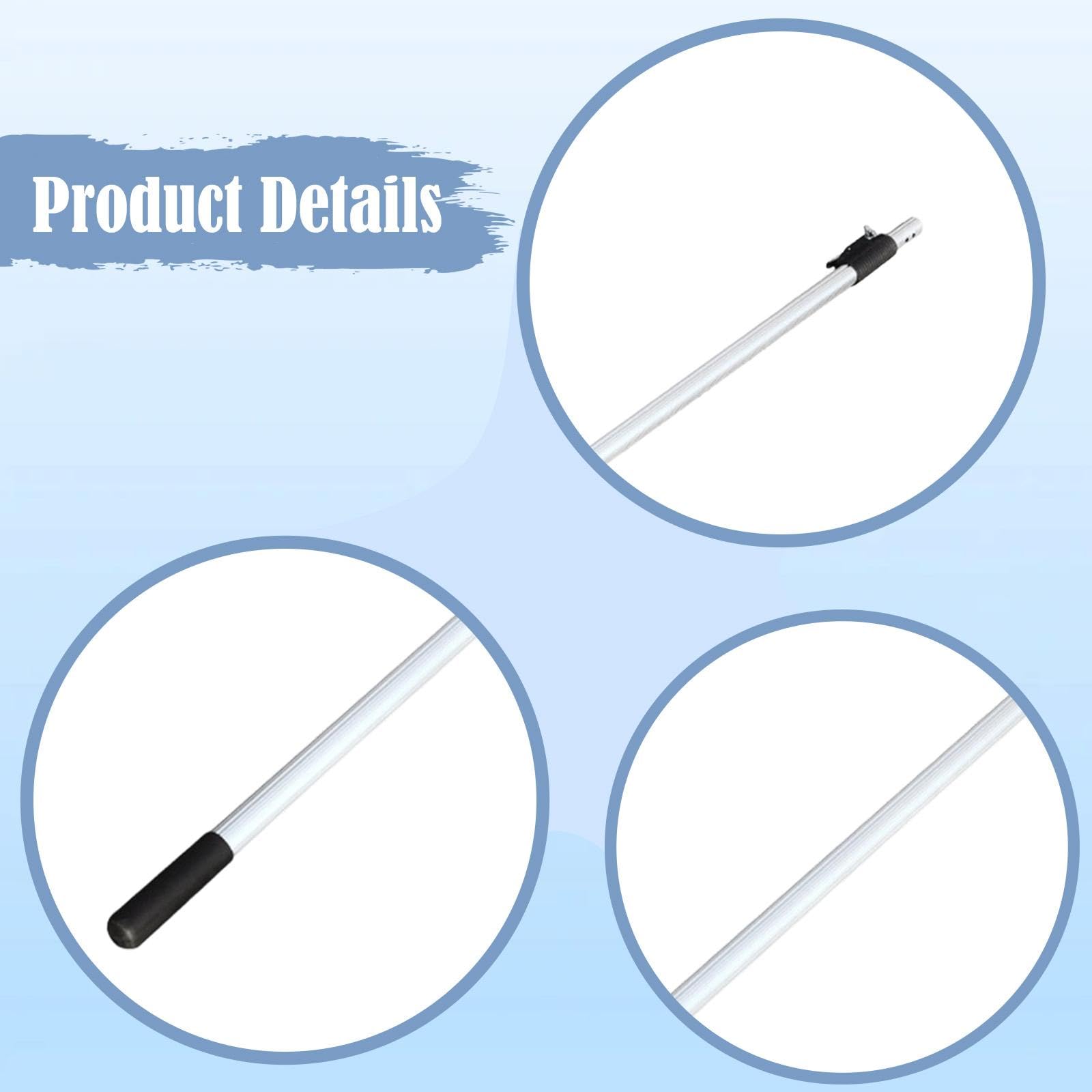 Extension Pruning Manche Extensible Réglable Tige Aluminium pour Taille Arbres Fruitiers Fixation Verrouillage Sûre Outil Élagueur Polyvalent Adapté P, 3m