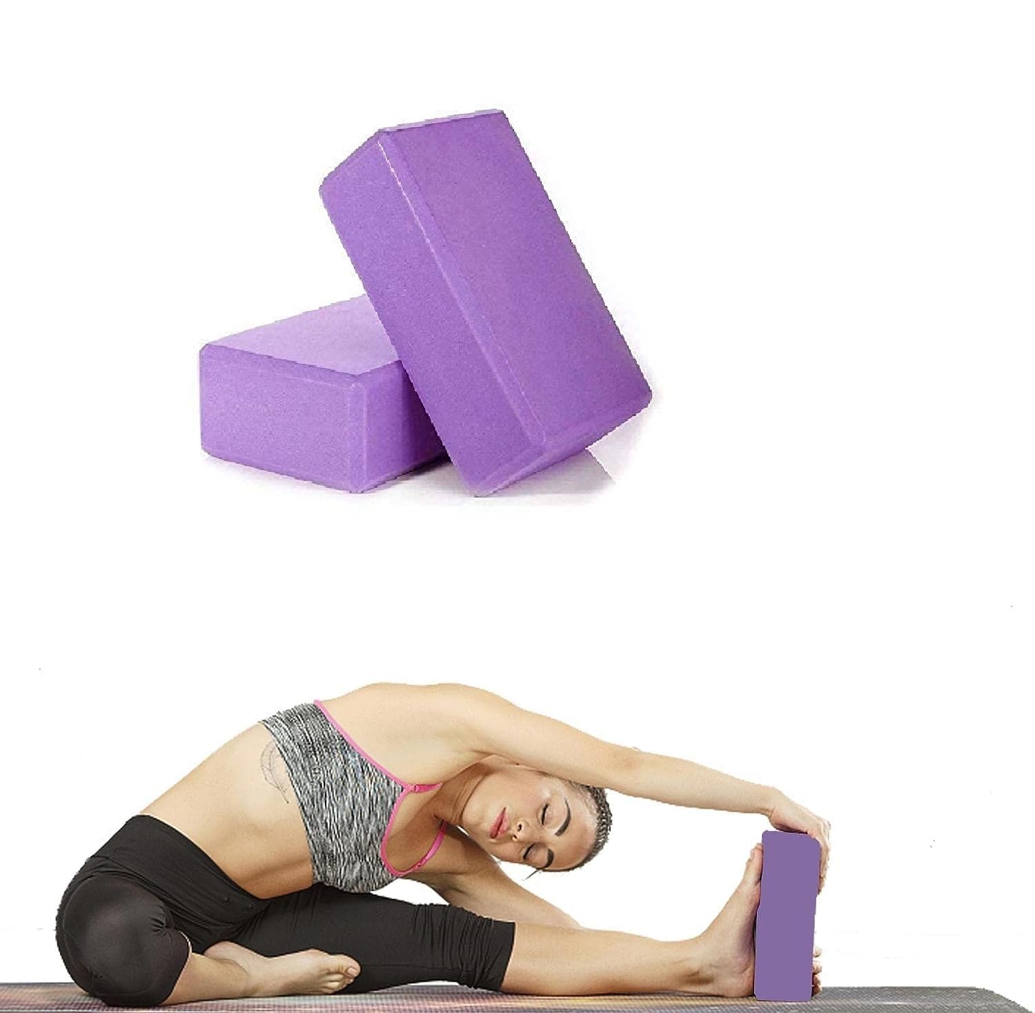 Shopping Mart Set of 2 Essentials Yoga Blocks Foam Supportive, Soft Non-Slip Foam Surface for Yoga, Pilates, Meditation Purple (B0CH8PVDK1) Amazon Price History, Amazon Price Tracker