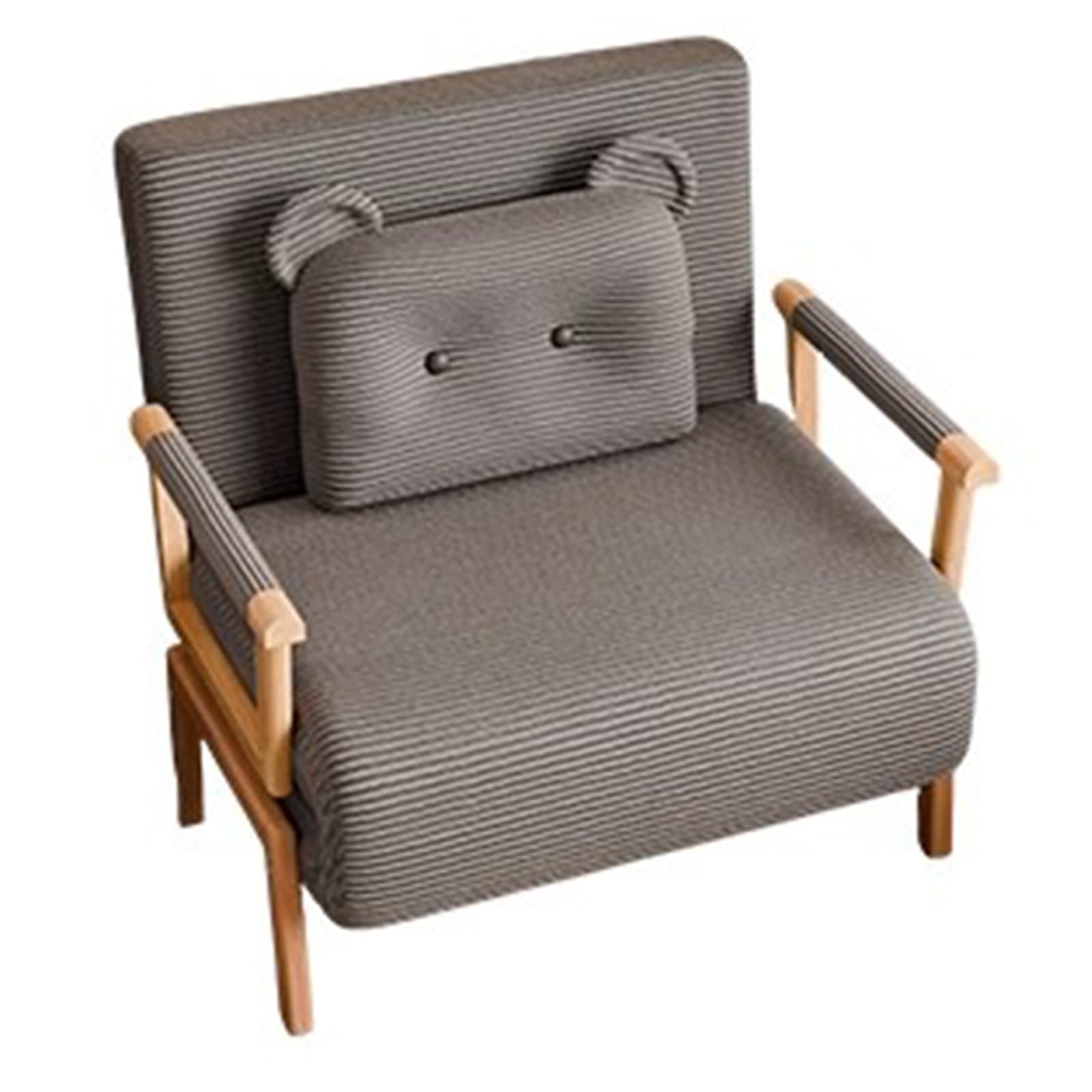 Sbcgfy Khaki Sofa Sleeper Couch, Corduroy Living Room Furniture With Adjustable Backrest, Chaise Lounge Chair For Indoor Use, Accent Chair For Apartment Bedroom Office,