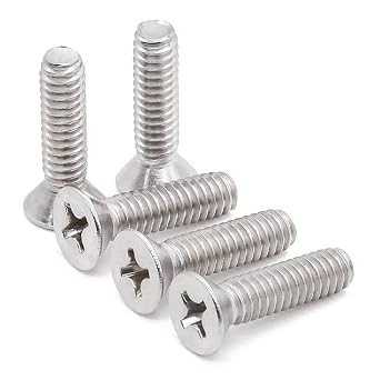 Glvaner 1/4-20 x 1 30 pcs Flat Head Outlet Screws Machine Screws, 18/8 Stainless Steel 304 Flat Head Device Mounting Screws, Phillips Drive Cross Head Electrical Outlet Screws, Fully Threaded