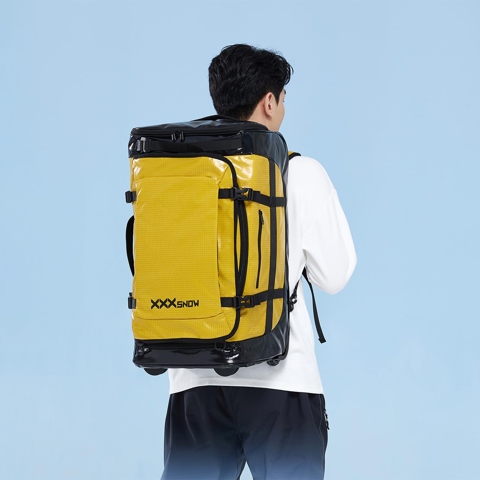 Skitasche Reisetasche mit Rollen Groß Sporttasche Tasche Wasserfest Rolltasche Snowboard Rucksack Snowboardtasche mit Helmfach Outdoor Sport Travel Bag