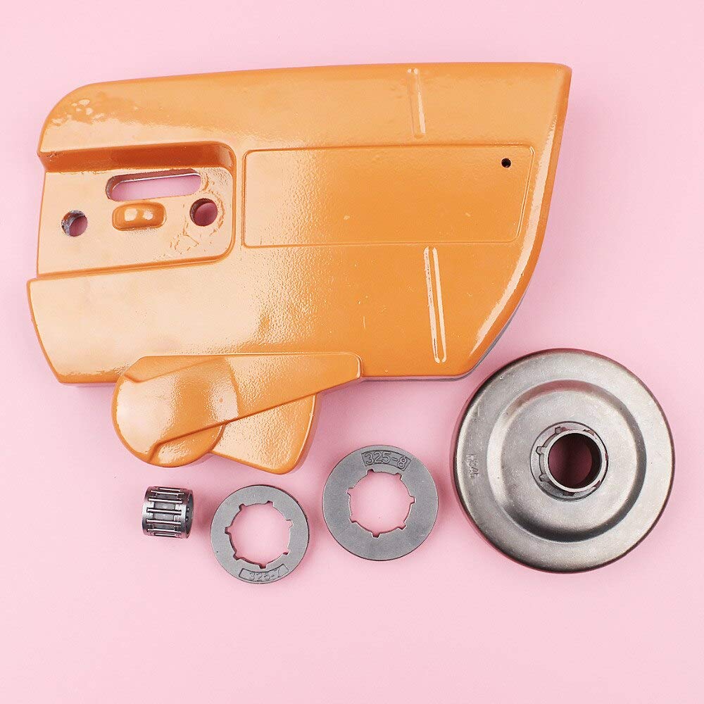 Cubierta de embrague de freno de cadena compatible con Husqvarna 340 345 350 351 353 embrague tambor piñón llanta aguja cojinete Kit motosierra pieza de repuesto (Color : China)