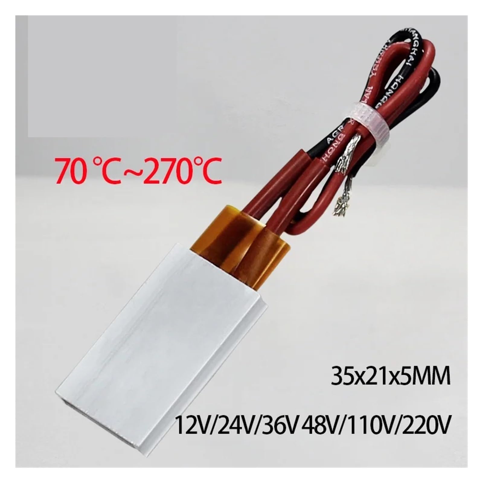 Element grzejny PTC, arkusz grzewczy o stałej temperaturze | 1 szt. Wielonapięciowy 12 V – 220 V, 35 × 21 × 5 mm(24v - 200 Degrees)