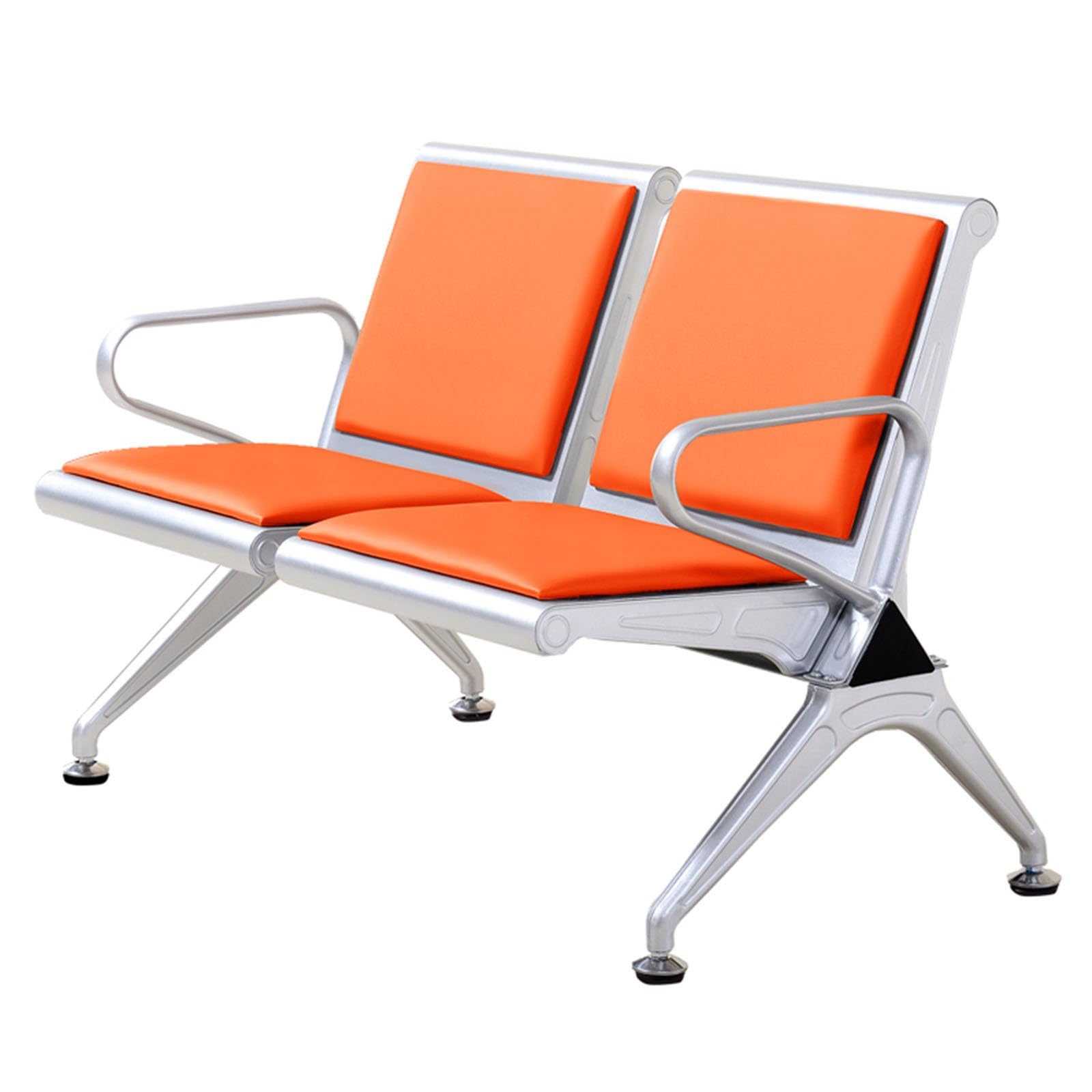 SaryEdge 2-Seater PU Leather Chair with Armrests - Comfortable & Stylish Seating for Banks, Airports & Lounges - Durable Reception Area Furniture,