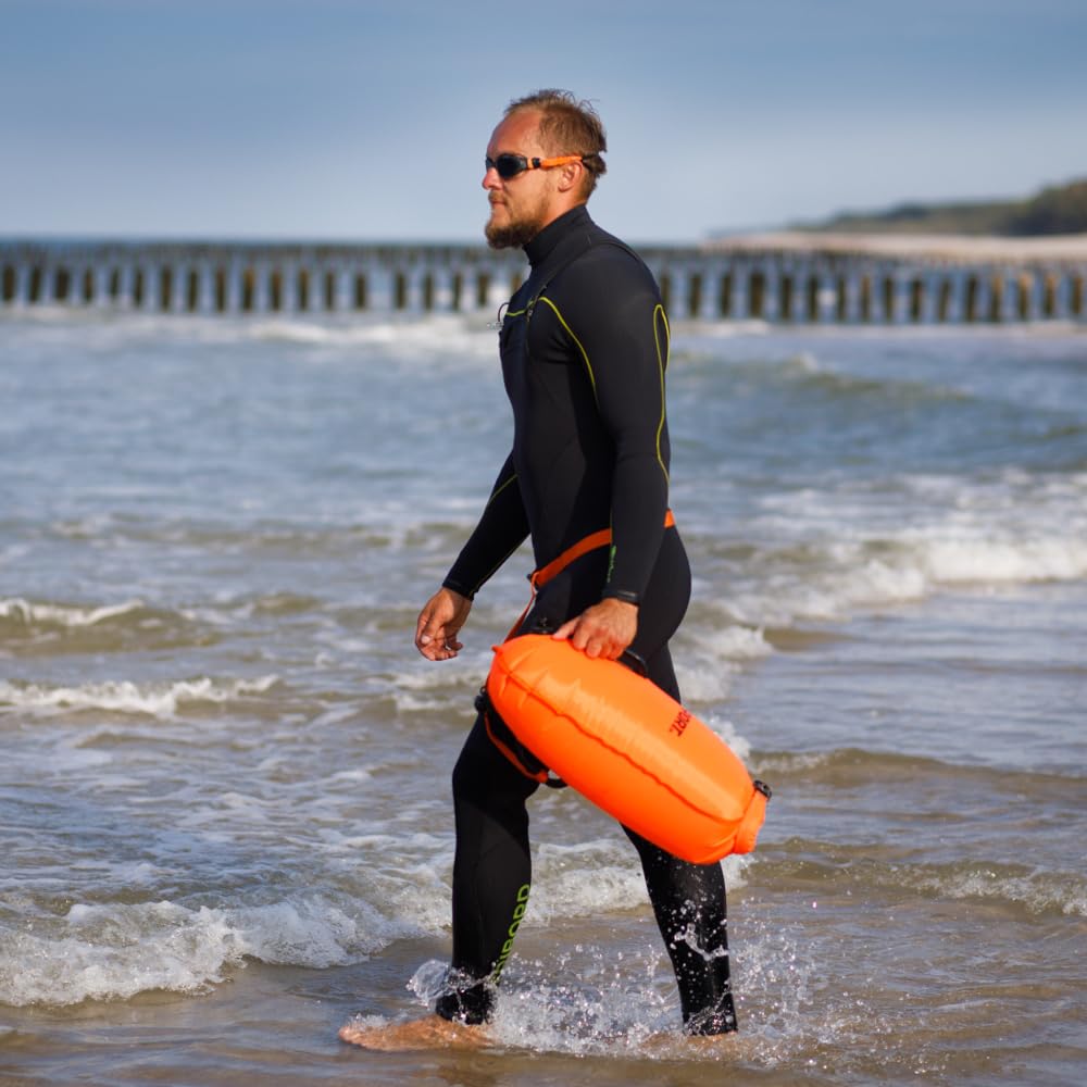 SAFE4SPORT - Borsa impermeabile per il nuoto per adulti - Dry Bag in Open Water Swimming - ideale per chi pratica triathlon - Zaino impermeabile - Gonfiabile Buoy