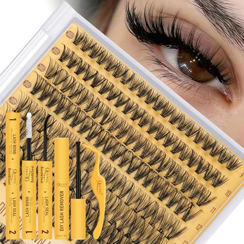 QUEWEL Lash Clusters Kit, 320 Pcs 30D+40D Lash Cluster Eyelash Ex...