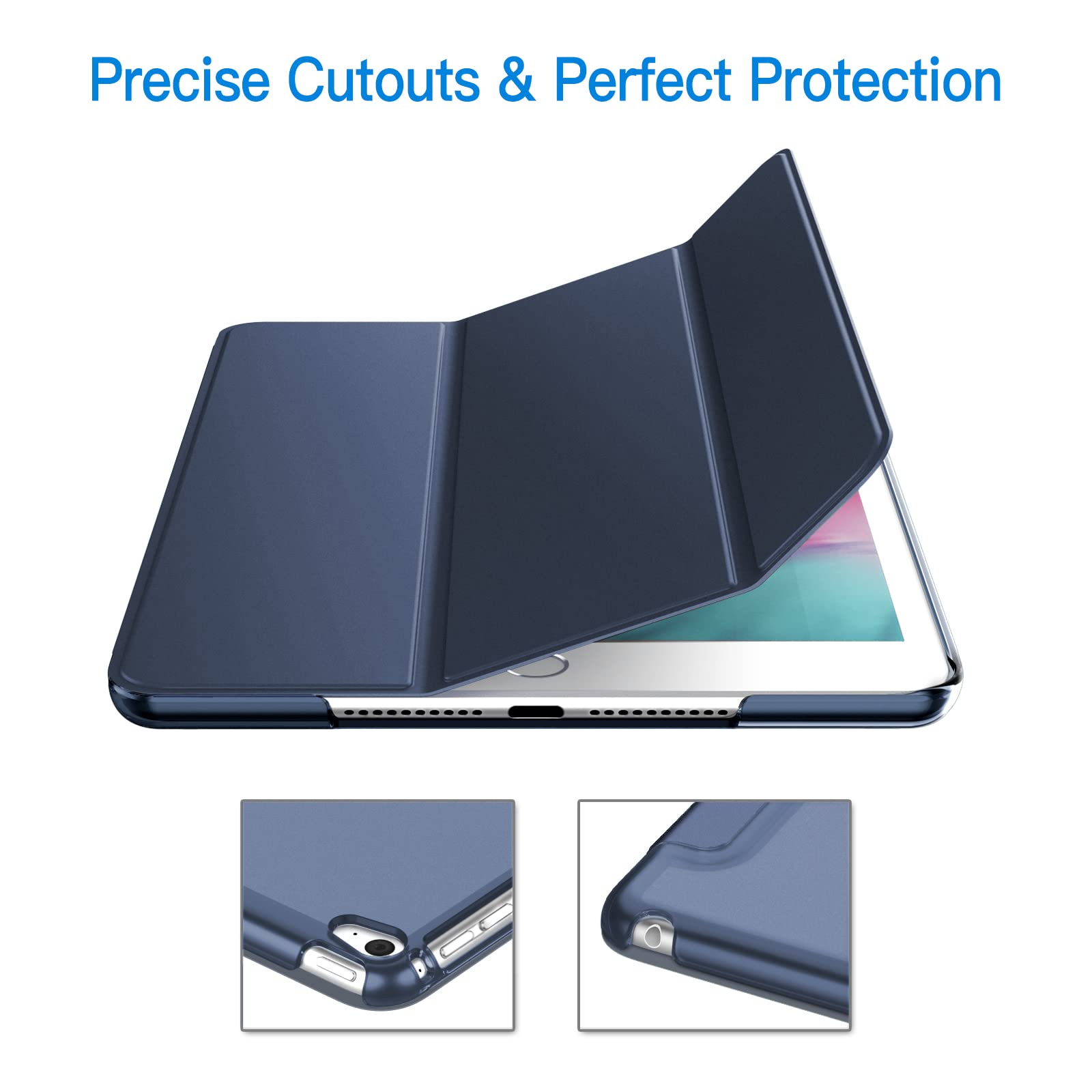JETech Case Cover for iPad mini 4th Gen 2015 Navy | Slim Translucent Back Design Tri-Fold Stand Auto WakeSleep Lightweight Shockproof Protection product thumbnail 5