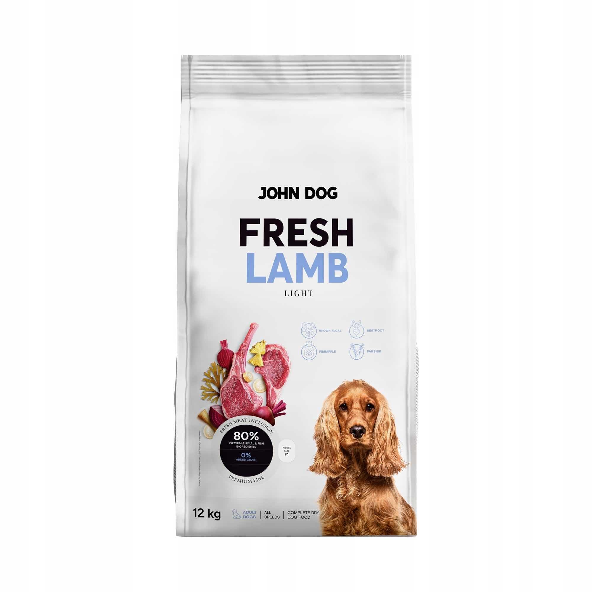 JOHN DOG Fresh karma sucha dla psa Jagnięcina 12 kg