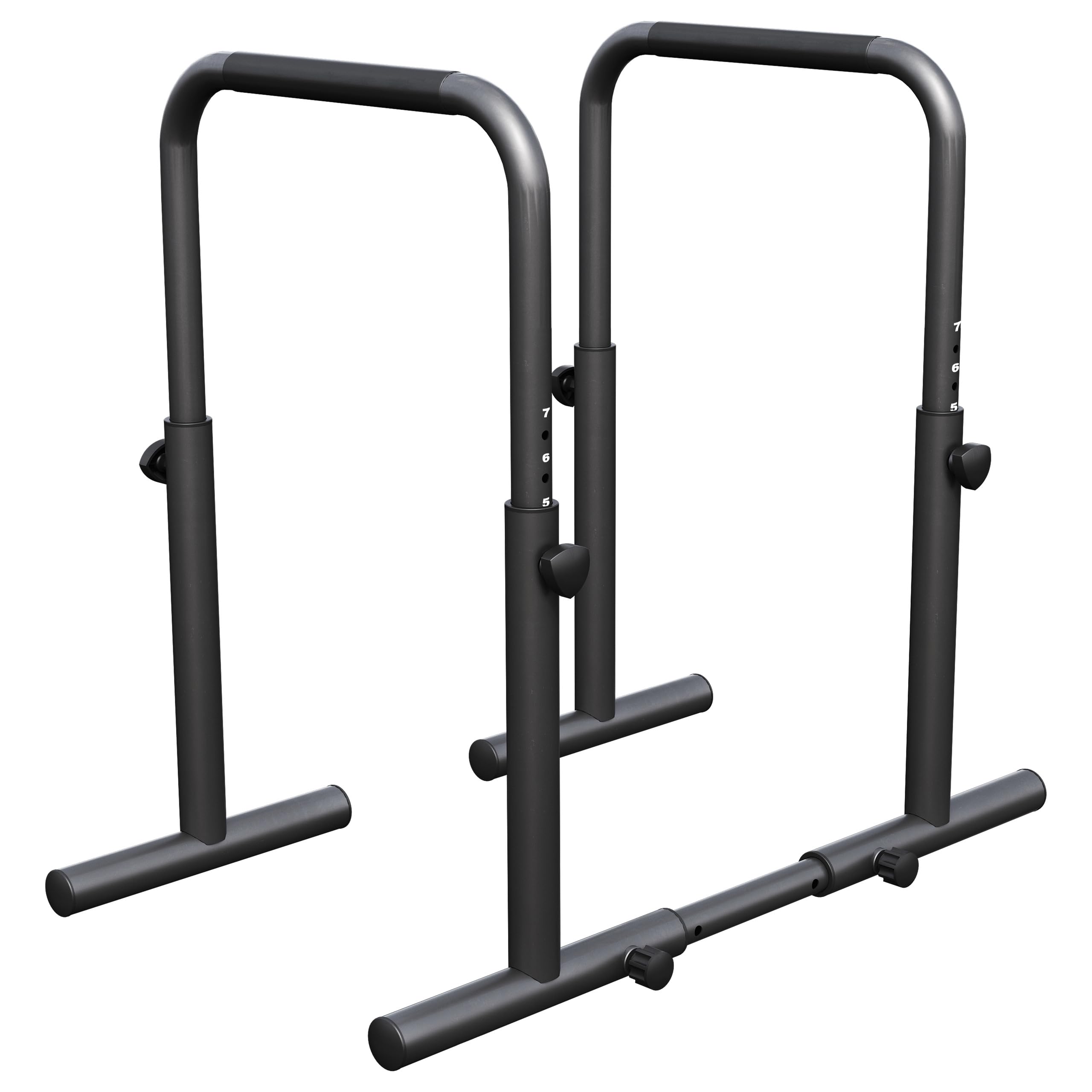 GORILLA SPORTS® Dip Parallele - Regolabili, 80-100 cm, Acciaio, Antiscivolo, Max 500 kg, Nero - Attrezzi Calisthenics, Barre per Dip, Parallele Dip Alte, Attrezzatura, Calistenico, Sbarre