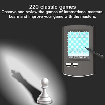 Touch Electronic Chess Set, 8 In 1 Portable Ai Chess Game with Led Display Ai Opponent, 220+ Master Games Learning Modes, Automatic Intelligent Game Machine for Beginners