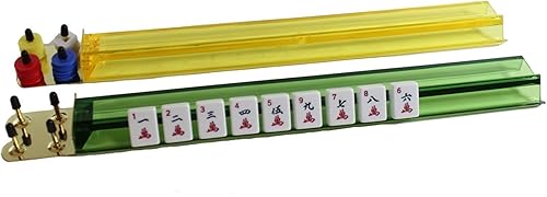 Miniatura 7 de Set Mahjong completo con 4 empujadores y bolso de borgoña de KT Mahjong, 166 bloques