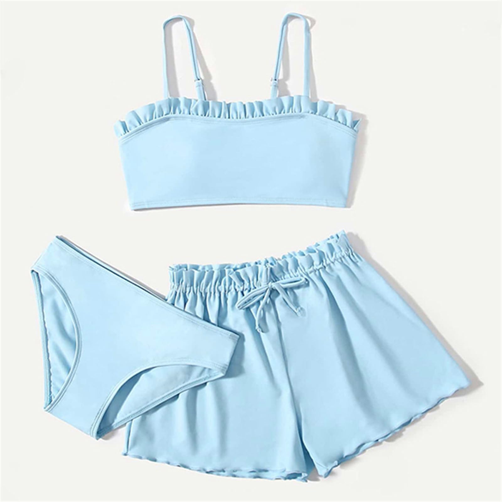Da bagno per ragazza 3 con pantaloncini da bagno, costume da bagno con volant Costume da bagno in due per bambini 3-12 costumi da bagno per ragazze