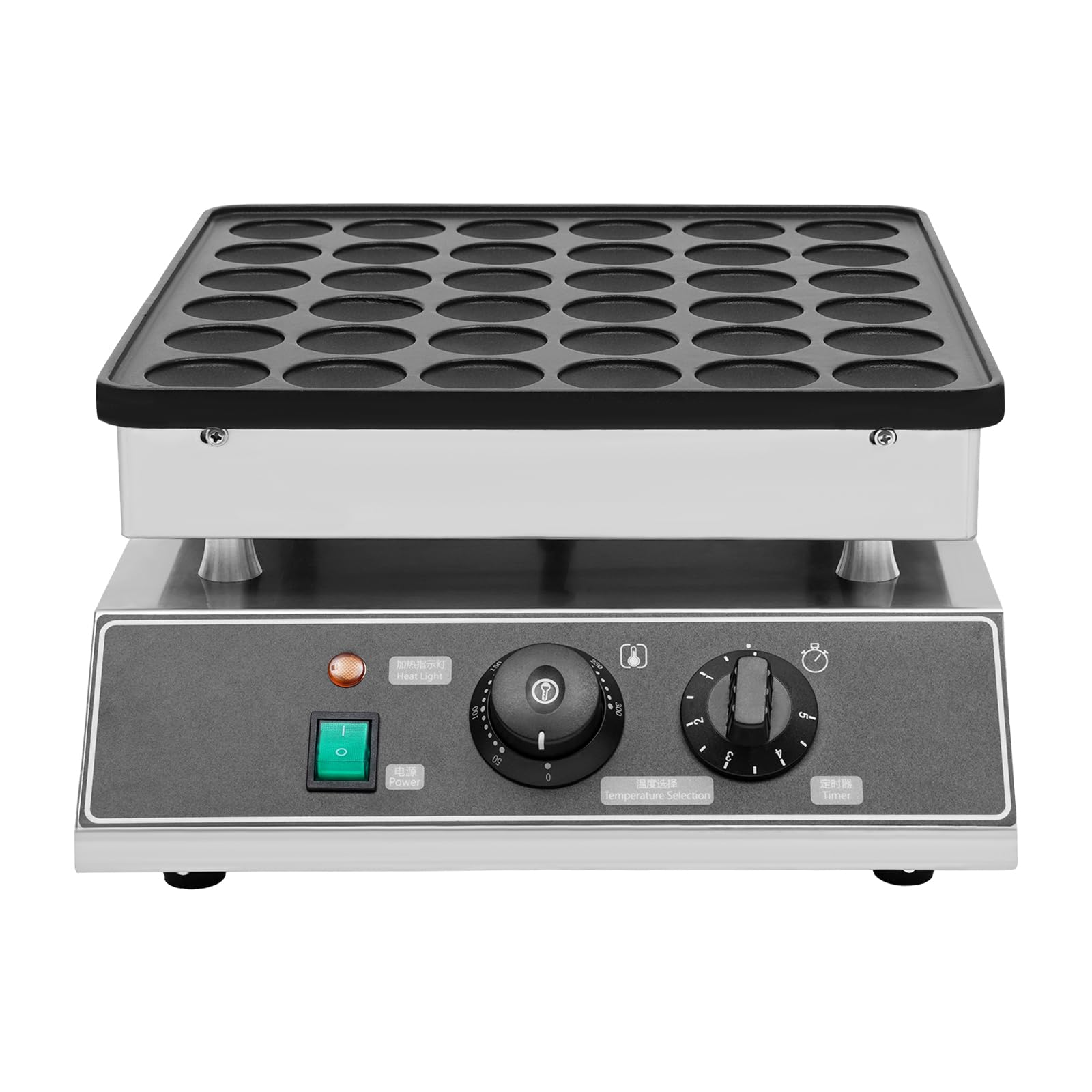 Commercial Electric Mini Dutch Pancake Maker Nonstick Bread Maker 36 Compartment 4.8cm Waffle Oven