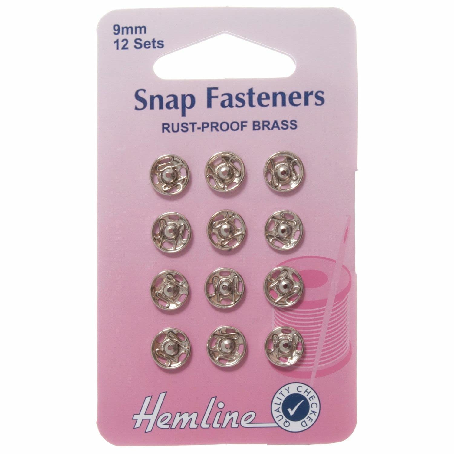 Hemline Sew On Snap Fasteners (Nickel) - 9Mm