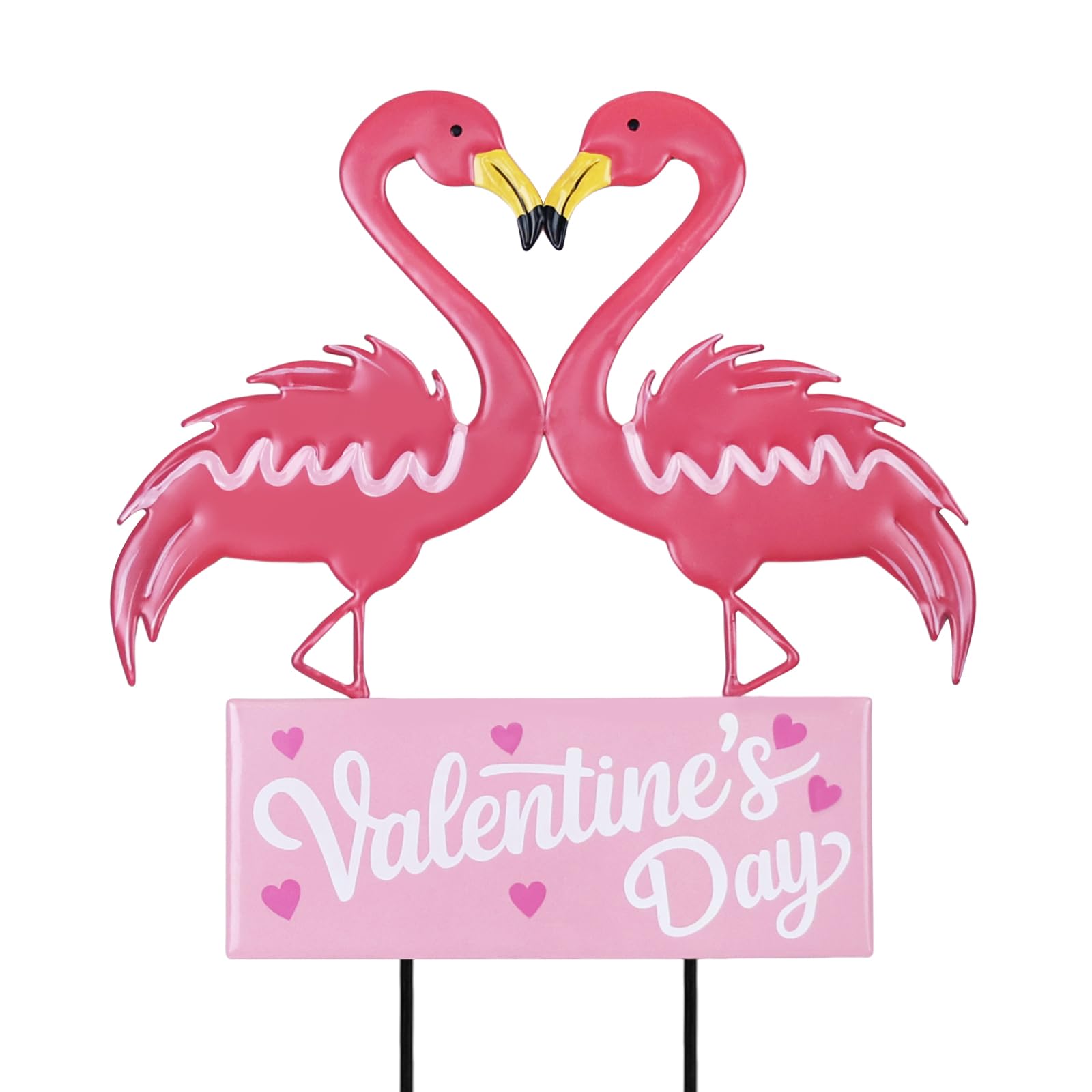 hogardeck Valentines Day Decorations Outdoor, Metal Flamingos Decorative Garden Stakes for Valentines Decor, Valentine's Day Yard Sign for Home Outside Lawn Porch Anniversary Wedding Party