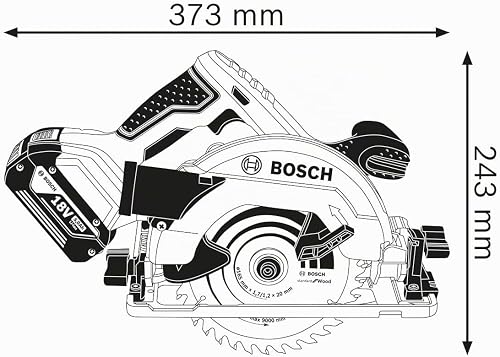 Bosch Professional 18V system battery circular saw GKS 18V-57 G (saw blade Ø: 165 mm, cutting depth: 57 mm, 2x 5.0Ah batteries and charger, in L-Boxx) - 6