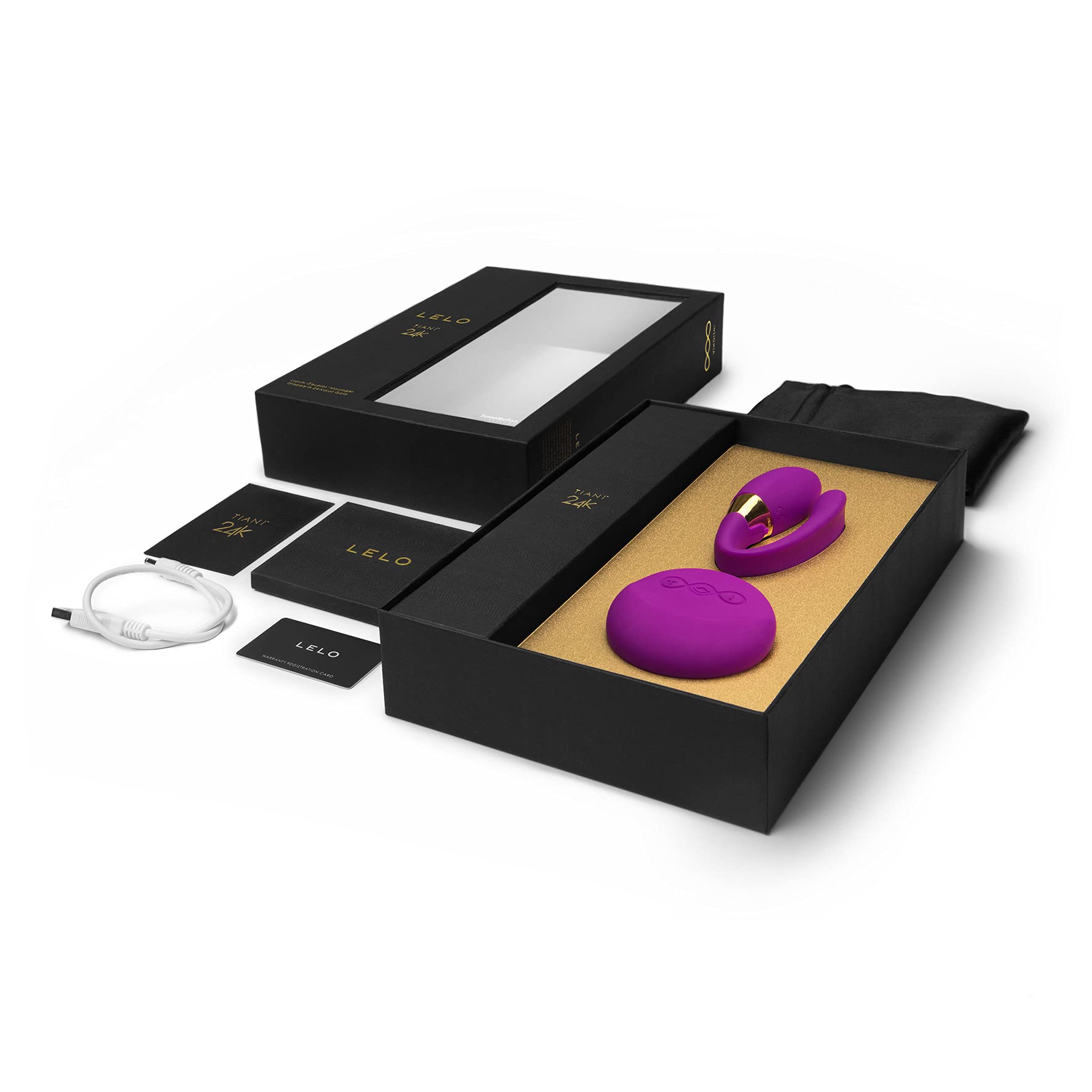 LELO TIANI 24k, Deep Rose - Premiato Vibratore per la coppia - Raffinato Sex Toy con telecomandato con anello in oro a 24 carati