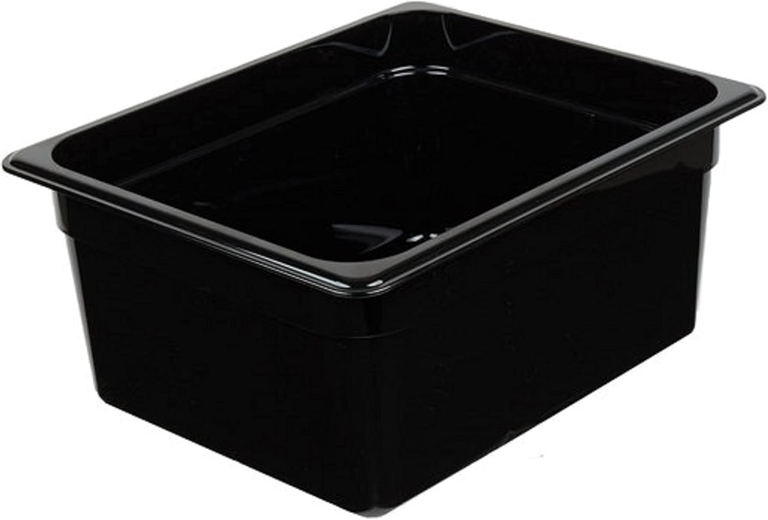 TrueCraftware- Half Size 8” Deep Polycarbonate Food Pan Black Color- Commercial Restaurant Food Storage Containers Hotel Pans for Catering Buffets Restaurants Fruits Vegetables Corns