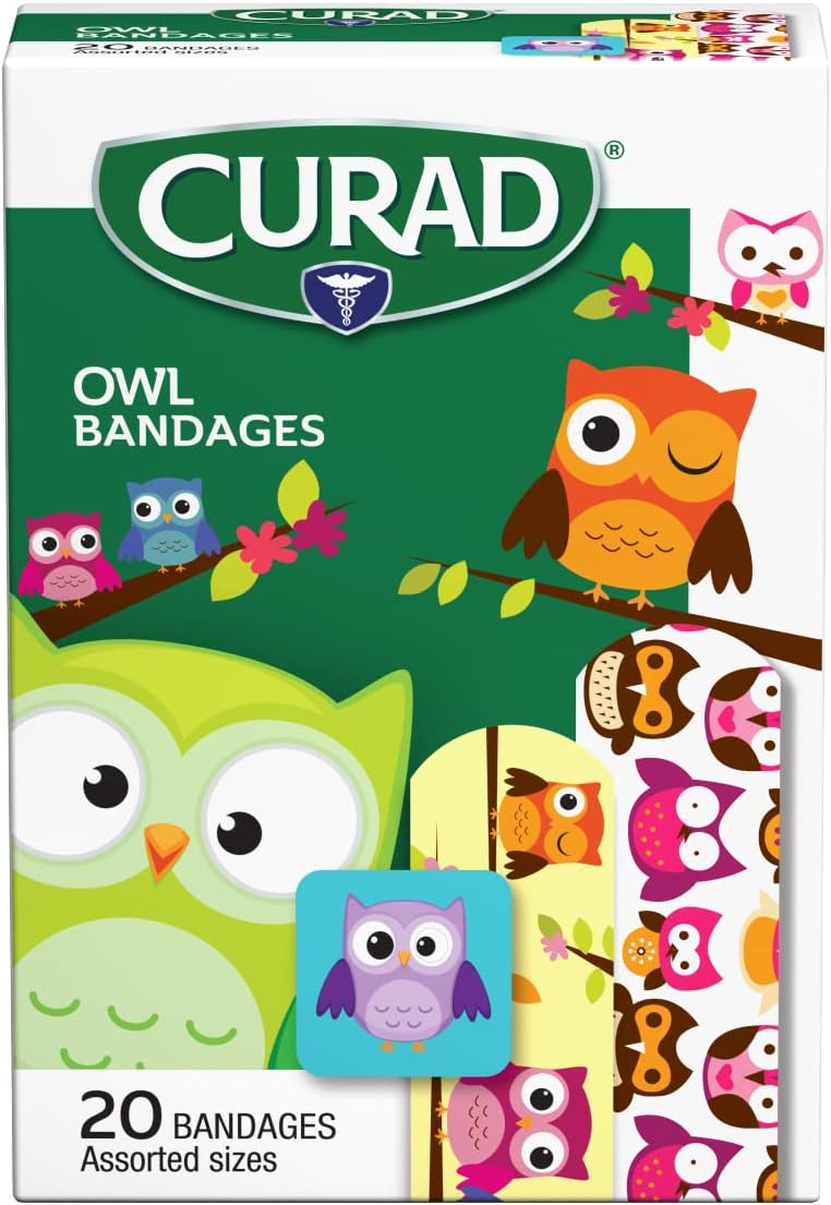 Bandages, Owls, 6 boxes of 20, 120 Piece Assortment
