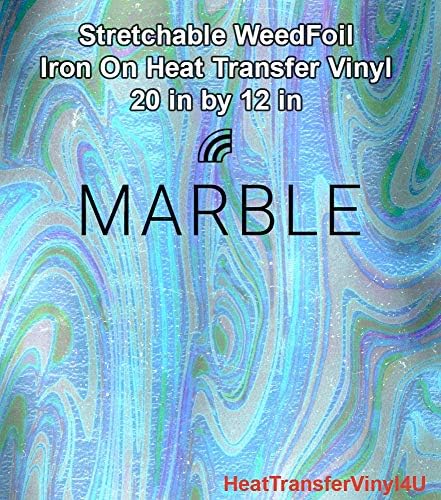 Stretchable WeedFoil Iron On Heat Transfer Vinyl 20" x 12" Sheets - Marble