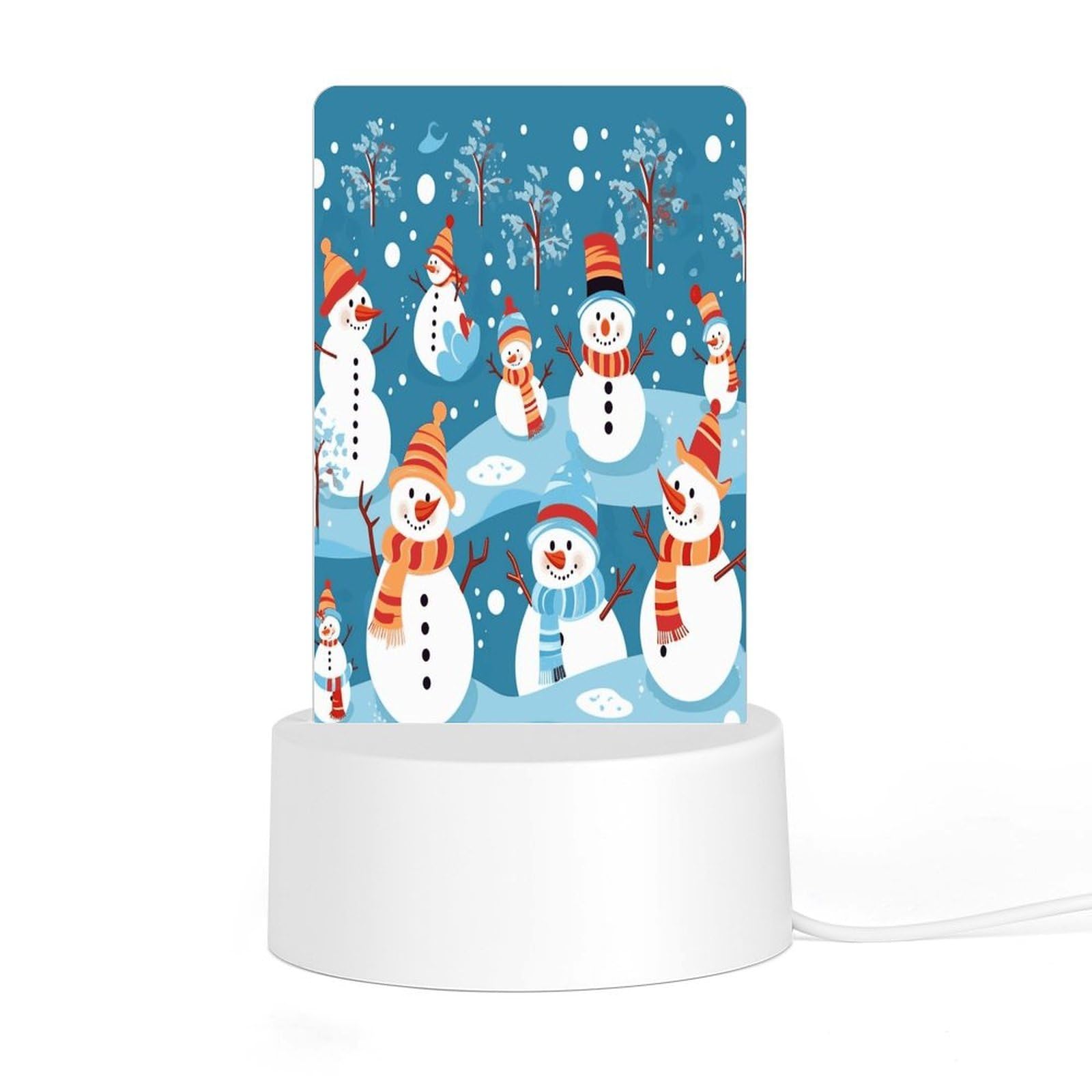 Adfgyerh Style Snowman Night Light Acrylic Material Easy Installation, Home Decor Usb Interface Power Supply, Lamp For Restaurant Bar Cafe Room Decor