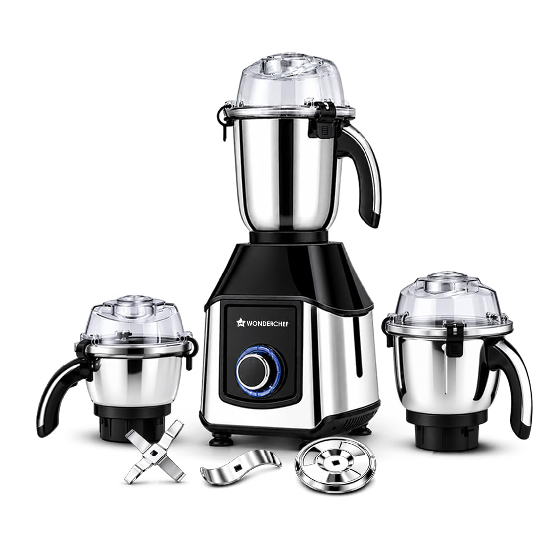 Wonderchef Inox 1000W Mixer Grinder with 3 Stainless-steel Jars, Special Blade for Silbatta Khada Masala Grinding, Mincing & Whisking, For Grinding, Blending Chutney, Idli/Dosa Batter, 2-Yr Warranty-picture-27