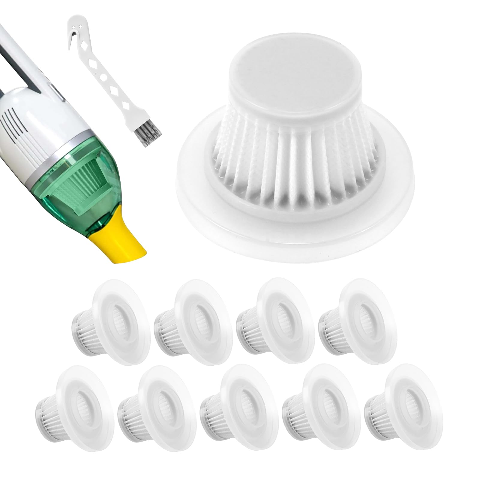Photo 1 of 10 Pack Dock vacuum filters Compatible with Horsepewer Dock Compact Cordless Vacuum Cleaner as Seen on TV - High Efficiency Filters fit for Horsepewer Dock Vacuum?Washable and Reusable