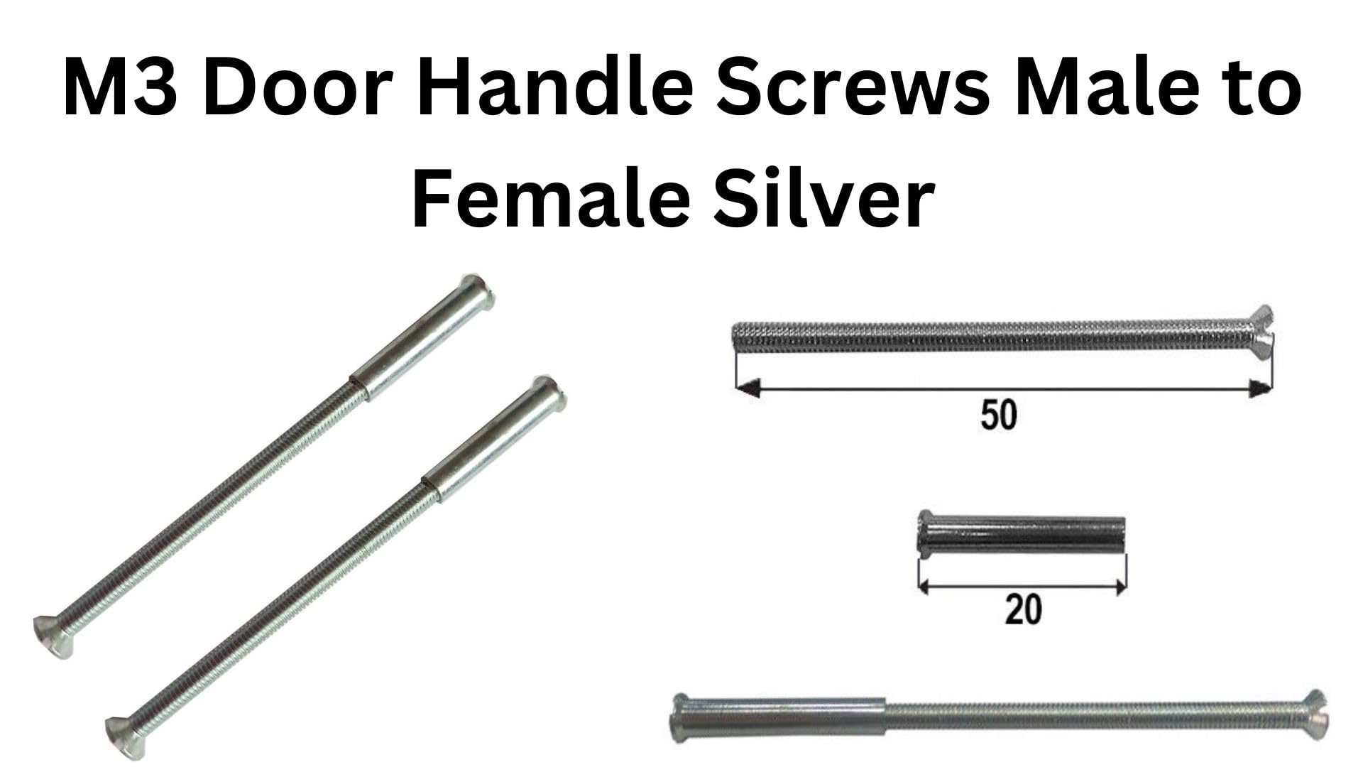 Pack of 8 M3 Door Handle Screws Silver Bolt Connecting Sleeve Male to Female for Doors Handles Knobs Escutcheons and Others - Image 2