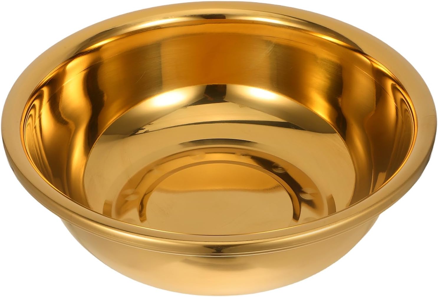 Large Thickened Stainless Steel Mixing Bowl Kitchen Basin for Vegetable Washing Dough Preparation Gold Metal Bowl for Home and Food Use