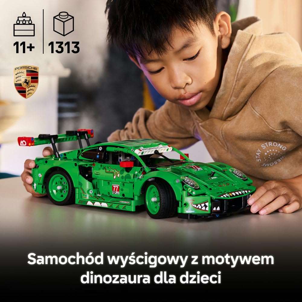 LEGO Technic Samochód Porsche 911 GT3 R REXY AO Racing 42224 | Model samochodu, klocki konstrukcyjne, prezent dla fana motoryzacji 11+, zestaw edukacyjny dla dzieci, 1313 elementów
