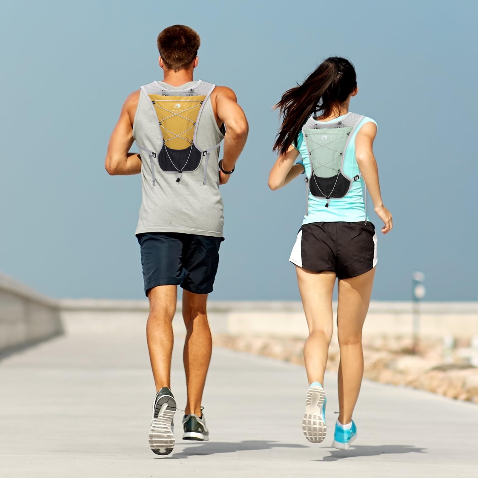 Sac Hydratation avec 2L Poche a Eau, Réfléchissant Gilet Hydratation Running Femme Homme, Léger Gilet Trail, Sac Running Hydratation pour Marathon Vélo Moto Course